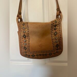 Patricia Nash Embellished Leather Positano Saddle Crossbody Bag
